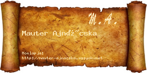 Mauter Ajnácska névjegykártya